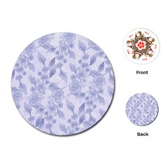 Blue Floral Playing Cards (round) by snowwhitegirl