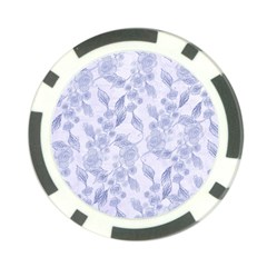 Blue Floral Poker Chip Card Guard by snowwhitegirl