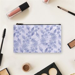 Blue Floral Cosmetic Bag (small) by snowwhitegirl