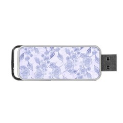 Blue Floral Portable Usb Flash (one Side) by snowwhitegirl