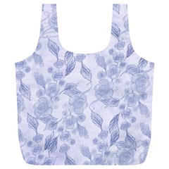 Blue Floral Full Print Recycle Bag (xl) by snowwhitegirl