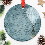 Vintage Hot Air Balloon Lettter Ornament (Round) Front