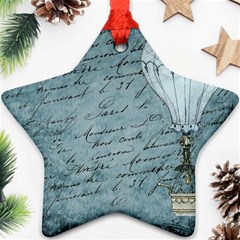 Vintage Hot Air Balloon Lettter Ornament (star) by snowwhitegirl