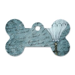 Vintage Hot Air Balloon Lettter Dog Tag Bone (two Sides) by snowwhitegirl