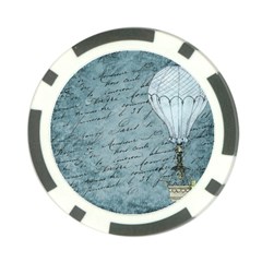 Vintage Hot Air Balloon Lettter Poker Chip Card Guard by snowwhitegirl