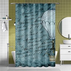 Vintage Hot Air Balloon Lettter Shower Curtain 48  X 72  (small)  by snowwhitegirl