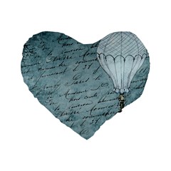 Vintage Hot Air Balloon Lettter Standard 16  Premium Heart Shape Cushions by snowwhitegirl