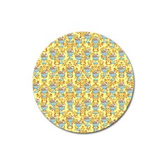 Paisley Yellow Sundaes Magnet 3  (round) by snowwhitegirl