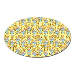 Paisley Yellow Sundaes Oval Magnet by snowwhitegirl