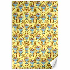 Paisley Yellow Sundaes Canvas 12  X 18  by snowwhitegirl