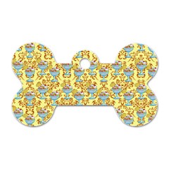 Paisley Yellow Sundaes Dog Tag Bone (one Side) by snowwhitegirl