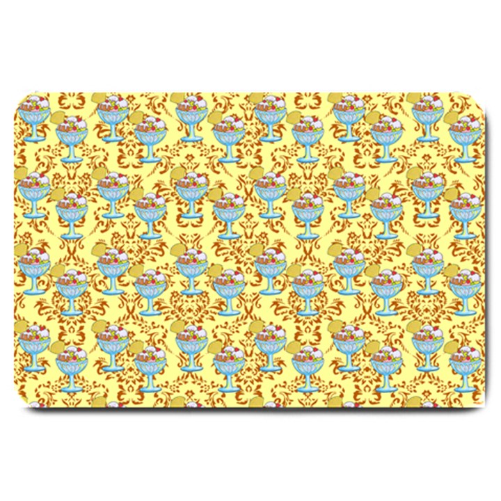 Paisley Yellow Sundaes Large Doormat 