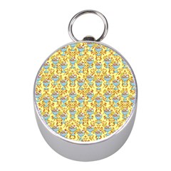 Paisley Yellow Sundaes Mini Silver Compasses by snowwhitegirl