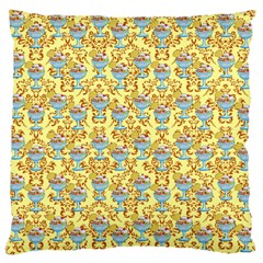 Paisley Yellow Sundaes Large Flano Cushion Case (two Sides) by snowwhitegirl