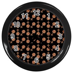 Victorian Crosses Black Wall Clock (black) by snowwhitegirl