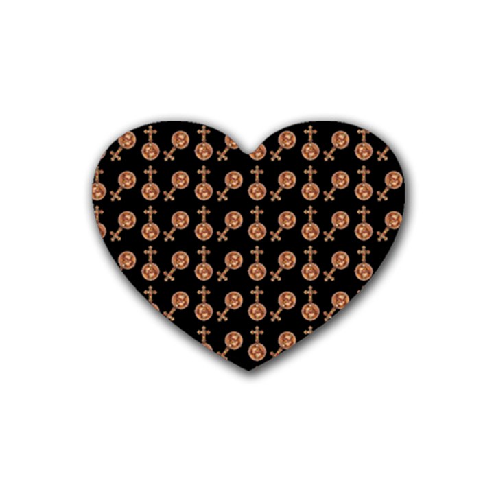 Victorian Crosses Black Heart Coaster (4 pack) 