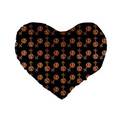 Victorian Crosses Black Standard 16  Premium Heart Shape Cushions by snowwhitegirl