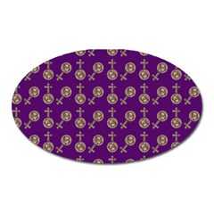 Victorian Crosses Purple Oval Magnet by snowwhitegirl