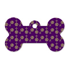 Victorian Crosses Purple Dog Tag Bone (one Side) by snowwhitegirl