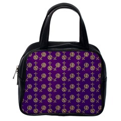 Victorian Crosses Purple Classic Handbag (one Side) by snowwhitegirl