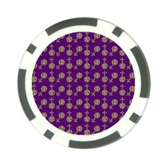 Victorian Crosses Purple Poker Chip Card Guard (10 Pack) by snowwhitegirl