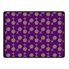 Victorian Crosses Purple Fleece Blanket (small) by snowwhitegirl