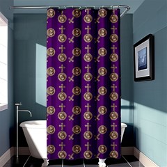 Victorian Crosses Purple Shower Curtain 36  X 72  (stall)  by snowwhitegirl