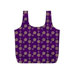 Victorian Crosses Purple Full Print Recycle Bag (s) by snowwhitegirl