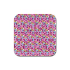 Paisley Pink Sundaes Rubber Square Coaster (4 Pack)  by snowwhitegirl