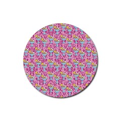 Paisley Pink Sundaes Rubber Coaster (round)  by snowwhitegirl