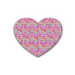 Paisley Pink Sundaes Heart Coaster (4 Pack)  by snowwhitegirl