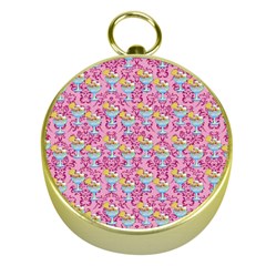 Paisley Pink Sundaes Gold Compasses by snowwhitegirl