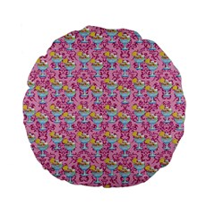 Paisley Pink Sundaes Standard 15  Premium Flano Round Cushions