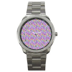 Paisley Lilac Sundaes Sport Metal Watch by snowwhitegirl