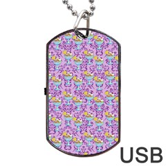 Paisley Lilac Sundaes Dog Tag Usb Flash (two Sides) by snowwhitegirl