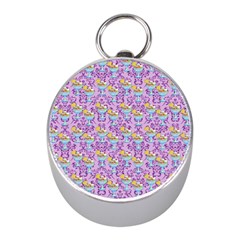 Paisley Lilac Sundaes Mini Silver Compasses by snowwhitegirl