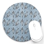 Skeleton Blue Background Round Mousepads Front