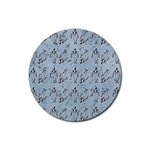 Skeleton Blue Background Rubber Round Coaster (4 pack)  Front