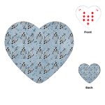 Skeleton Blue Background Playing Cards (Heart) Front