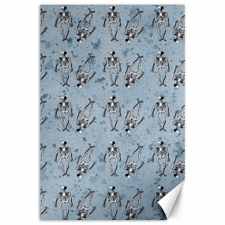 Skeleton Blue Background Canvas 24  x 36 