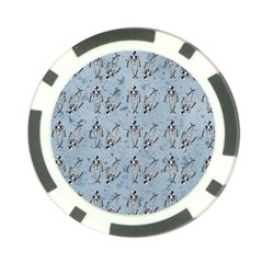 Skeleton Blue Background Poker Chip Card Guard by snowwhitegirl