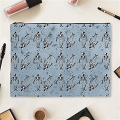 Skeleton Blue Background Cosmetic Bag (xl) by snowwhitegirl