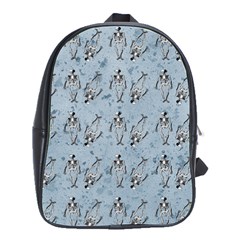 Skeleton Blue Background School Bag (large) by snowwhitegirl