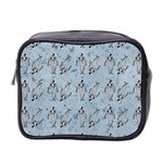 Skeleton Blue Background Mini Toiletries Bag (Two Sides) Front