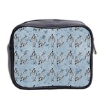 Skeleton Blue Background Mini Toiletries Bag (Two Sides) Back