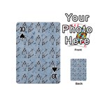 Skeleton Blue Background Playing Cards 54 (Mini) Front - Spade10