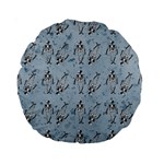 Skeleton Blue Background Standard 15  Premium Round Cushions Front