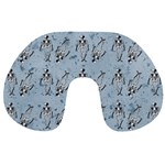 Skeleton Blue Background Travel Neck Pillows Front