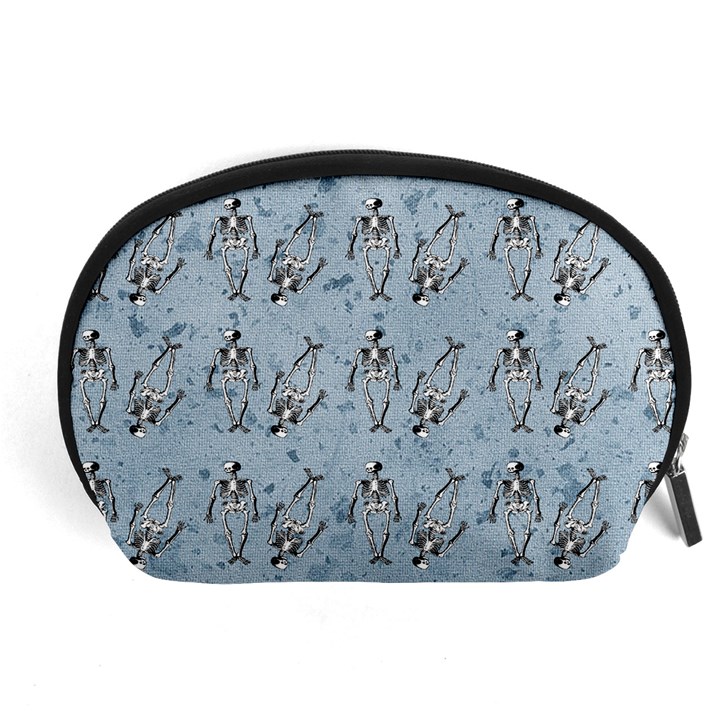 Skeleton Blue Background Accessory Pouch (Large)