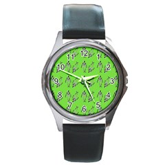 Skeleton Green Round Metal Watch by snowwhitegirl